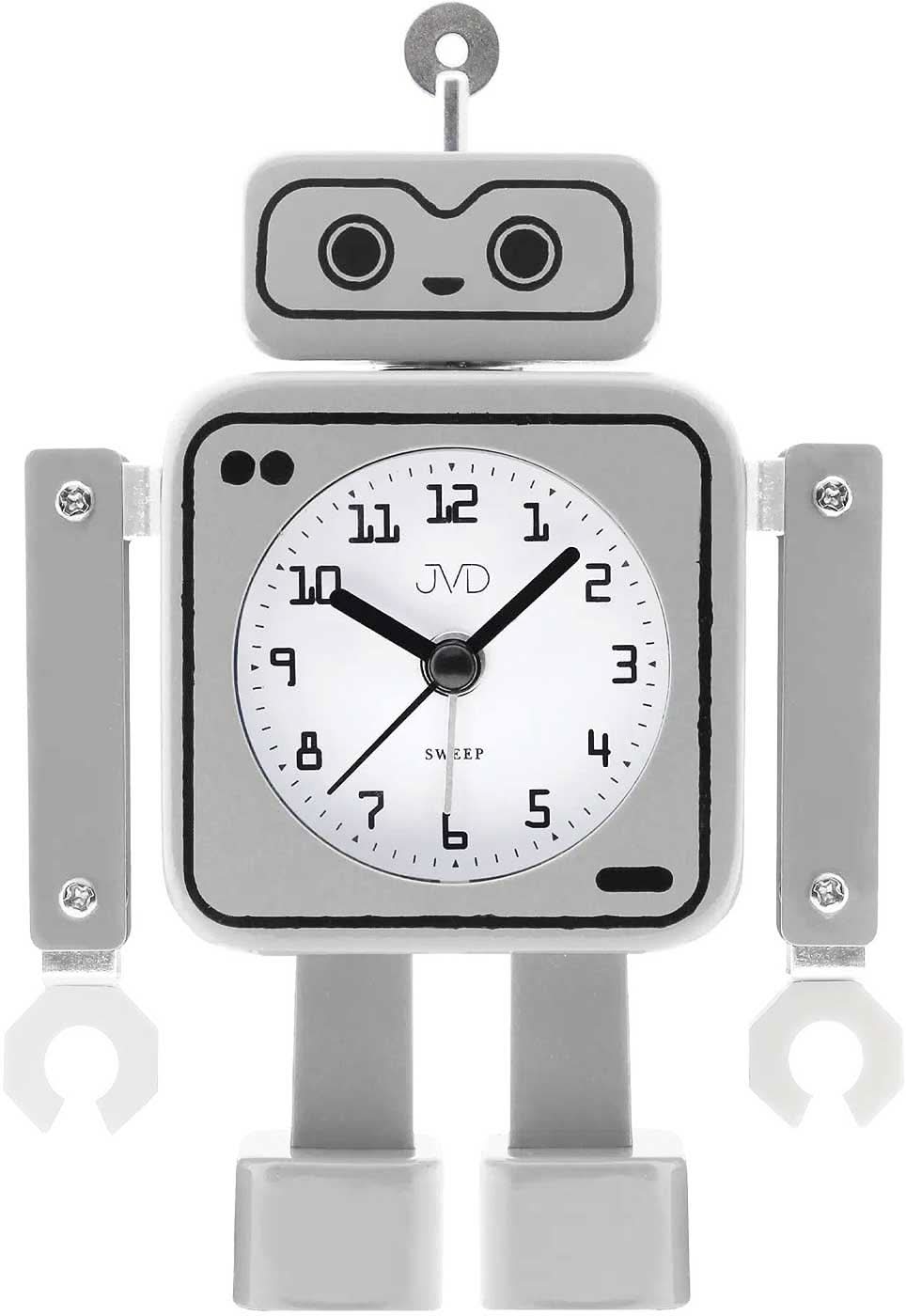 Réveil robot JVD 16,0 cm Métal • Seconde trotteuse • Affichage analogique