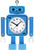 Réveil analogique robot JVD 16,0 cm Métal • Trotteuse silencieuse • Alarme sonore