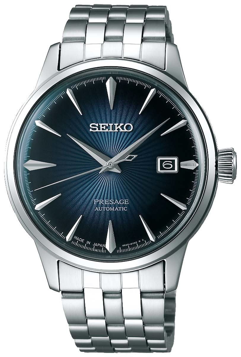 Montre Seiko Presage SRPB41J1 pour homme • Mouvement automatique calibre 4R35 • Cadran élégant à finition soleillée