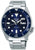 Bracelet de montre pour homme avec cadran bleu, affichage de la date et bracelet en acier inoxydable