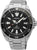 Bracelet de montre pour homme en acier inoxydable, cadran noir et lunette tournante