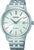 Montre bracelet pour homme Seiko : bracelet en métal argenté, cadran blanc, automatique