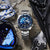 Montre pour homme avec cadran bleu et bracelet en acier inoxydable argenté