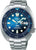 Montre pour homme avec cadran bleu, bracelet en acier inoxydable argenté et affichage de la date