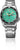Montre de sport automatique avec cadran vert, bracelet en acier inoxydable, lunette noire, affichage de la date MON 6