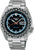 Montre bracelet pour homme Seiko : acier inoxydable, cadran bleu foncé, lunette texturée, date LUN.