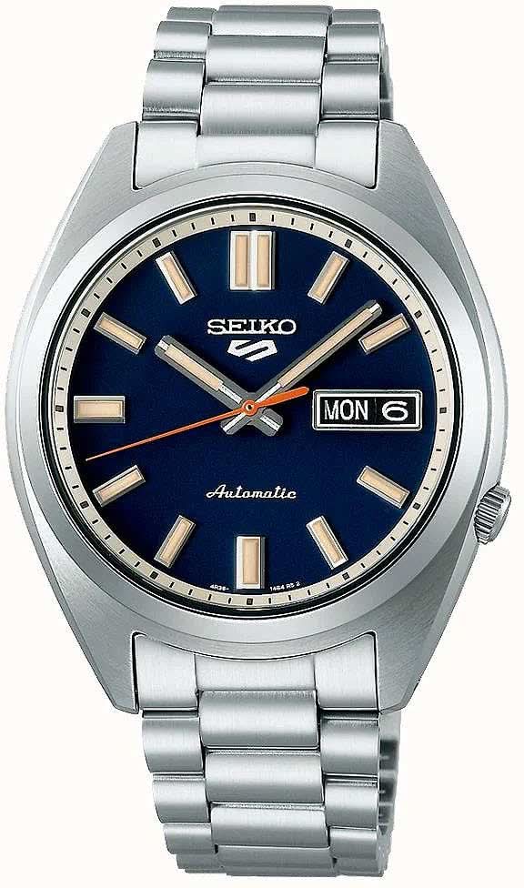Montre Seiko 5 Sports pour homme : cadran bleu, bracelet en acier inoxydable, affichage de la date