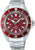 Seiko 5 Sports Herrenuhr mit rotem Zifferblatt, roter Lünette und Edelstahlarmband