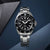 Montre SEIKO pour homme avec bracelet en acier inoxydable, cadran noir et lunette de plongée