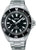 Montre SEIKO pour homme avec bracelet en acier inoxydable, cadran noir et lunette de plongée