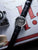 Seiko Herrenarmbanduhr mit schwarzem Zifferblatt und schwarzem Lederarmband