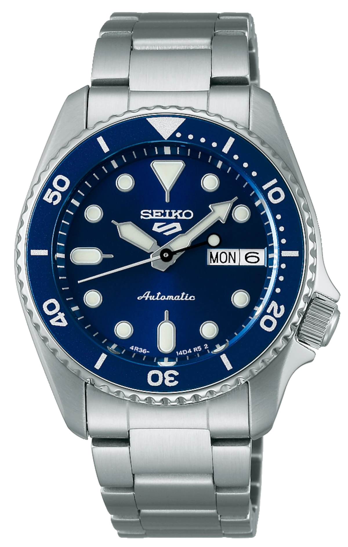 Montre bracelet pour homme avec cadran bleu, affichage de la date et bracelet en métal, automatique