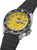 Montre automatique Seiko 5 Sports avec cadran jaune, fenêtre de date LUN 6, bracelet en caoutchouc noir