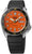 Montre Seiko 5 Sports pour homme, bracelet en silicone noir, cadran orange, guichet date