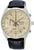 Herrenuhr mit Chronograph, Cream-Zifferblatt, Tachymeterskala und schwarzem Lederband