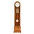 Horloge sur pied en bois avec cadran rond, lames sonores dorées et boule de réglage ronde
