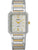 Damenarmbanduhr mit mehrfarbigem Zifferblatt, goldfarbenen Akzenten und Edelstahlband