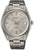 Montre pour homme avec bracelet en métal argenté, cadran rond et affichage de la date