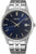 Bracelet de montre pour homme avec cadran bleu, bracelet en acier inoxydable et jeu d'aiguilles fin