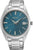 Bracelet de montre pour homme en acier, cadran bleu, index lumineux, affichage de la date