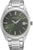 Montre Seiko pour homme avec bracelet en acier inoxydable, cadran rond vert, affichage de la date à 6 heures