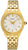 Montre pour femme avec bracelet en métal doré, cadran blanc et logo SEIKO