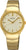 Montre pour femme avec bracelet chaîne en acier inoxydable doré, cadran rond avec index