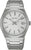 Herrenarmbanduhr aus Edelstahl, silbernes Metallband, weißes Zifferblatt mit SEIKO und Datum