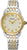 Montre Seiko pour femme avec bracelet bicolore en métal et cadran doré