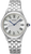 Montre pour femme avec bracelet en acier inoxydable, cadran blanc avec chiffres romains et aiguilles bleues