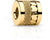 Pendentif Bering en acier inoxydable, doré, cylindrique avec cordon tressé
