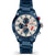Herren-Chronograph Armbanduhr mit blauem Zifferblatt und Metallarmband, Edelstahlgehäuse