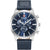 Herrenarmbanduhr: Chronograph mit schwarzem Ziffernblatt, Lederband und Edelstahlgehäuse