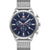 Herrenchronograph Swiss Military Hanowa mit blauem Zifferblatt, Chrono-Subdials und Metallarmband