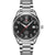 Herrenarmbanduhr von Swiss Military Hanowa mit Stahlband, dunklem Zifferblatt, Datum bei 3