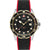 Swiss Military Hanowa Diver Herrenuhr: schwarzes Zifferblatt, Datumsfenster, rotes Band