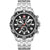 Armbanduhr Swiss Military Hanowa mit schwarzem Zifferblatt, Stahlsband, Chronograph und roter Hand