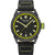 Herrenarmbanduhr Swiss Military Hanowa mit schwarzem Lederarmband und grünem Zifferblatt