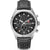 Swiss Military Hanowa Herren-Armbanduhr mit schwarzem Zifferblatt, Chronograph-Subdials und Lederband