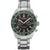 Herren-Armbanduhr Swiss Military Hanowa mit Metallarmband, grünem Zifferblatt und Chronograf.