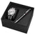 Herrenuhr mit Metallband in Geschenkbox, inkl. Kugelschreiber