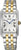 Montre femme avec cadran rectangulaire, chiffres romains, aiguille bleue, bracelet en acier inoxydable doré