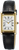 Montre pour femme avec bracelet en cuir noir, boîtier doré et cadran blanc avec chiffres romains