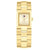 Tommy Hilfiger Damenarmbanduhr in Gold mit rechteckigem Zifferblatt und Gliederarmband