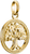 Pendentif breloque plaqué or avec un arbre dans un cercle, orné de petites pierres blanches sur l'anneau détaillé
