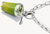 Pendentif breloque en argent sur mousqueton, tasse verte avec émail détaillé