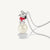 Pendentif avec figurine Snoopy en argent sterling et écharpe rouge sur boule de neige