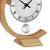 Horloge de table avec boîtier en bois beige, cadran blanc, chiffres romains et pendule