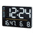 Montre numérique avec écran LED, noire, avec affichage du jour ainsi que des valeurs de température et d'humidité.