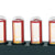 Horloge de table avec tubes en verre Nixie, quatre tubes rouges sur socle noir